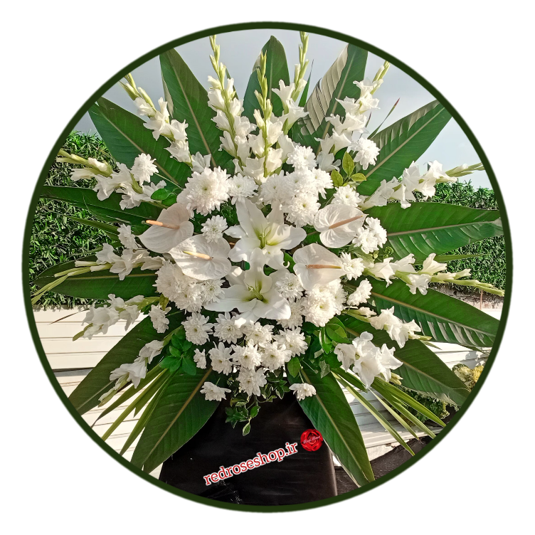 تاج-گل-یک-طبقه-اورینتال-آنتوریوم-گلایل-داوودی-سفید