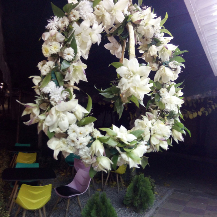 گل آویز لوستر گرد گل طبیعی طرح جدید حلقه