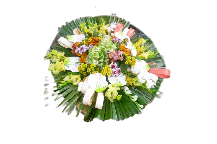 گل روی سنگ قبر تزئین کرده