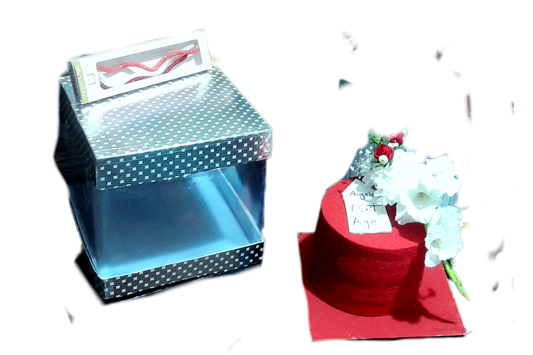 کیک و جعبه طلقی