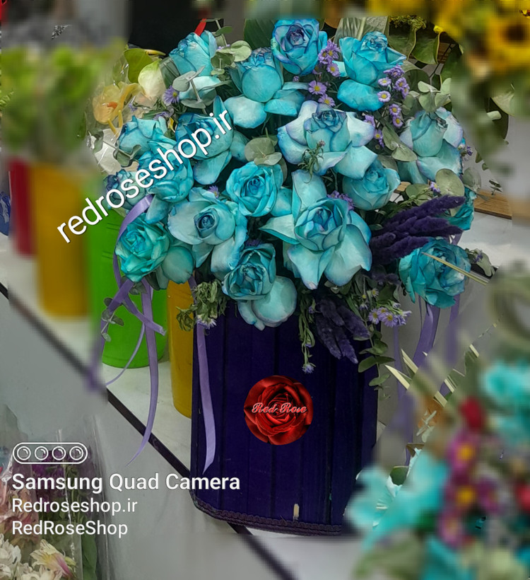 باکس گل رز آبی تم مردانه،نوزاد پسر