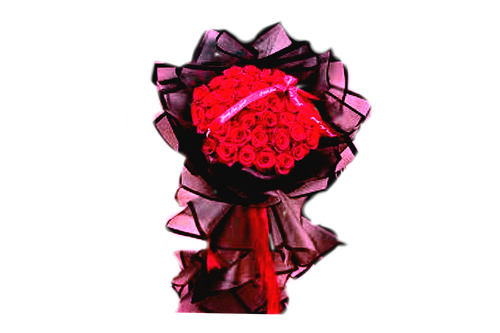 دسته گل بزرگ رز قرمز