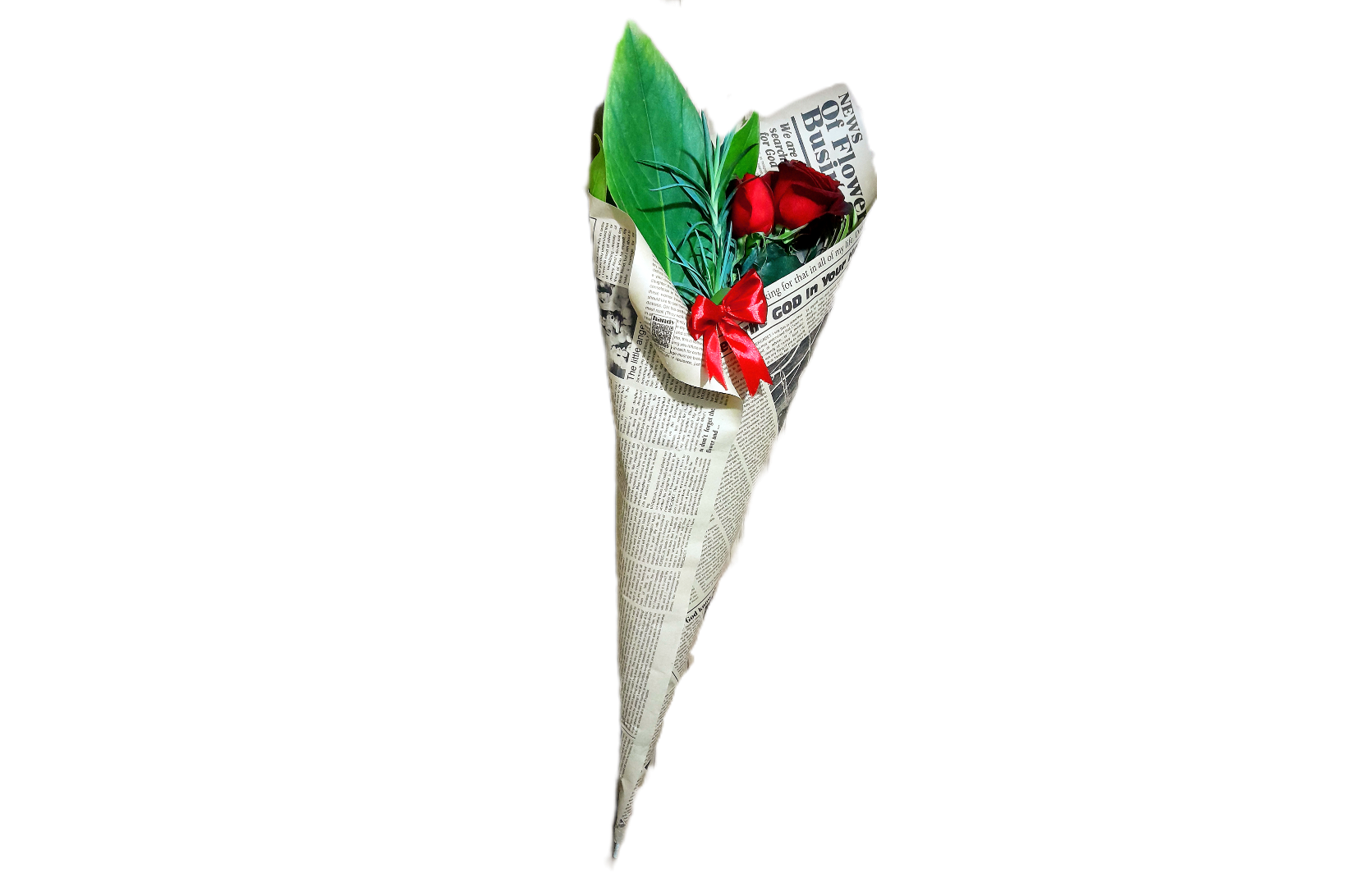 دسته گل رز دوشاخه قیفی