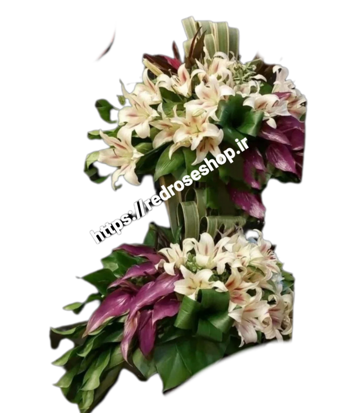 سبد گل دوطبقه لیلیوم و انتوریوم