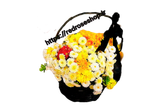 سبد گل ترحیم داوودی رنگی