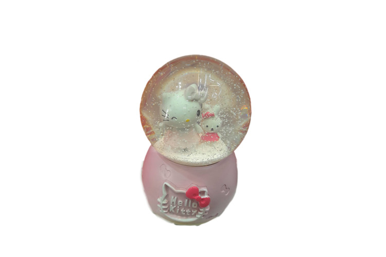 گوی- موزیکال -برفی-عروسک-کیتی-صورتی