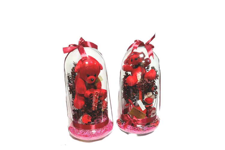 باکس هدیه عروسک پولیشی خرس قرمز