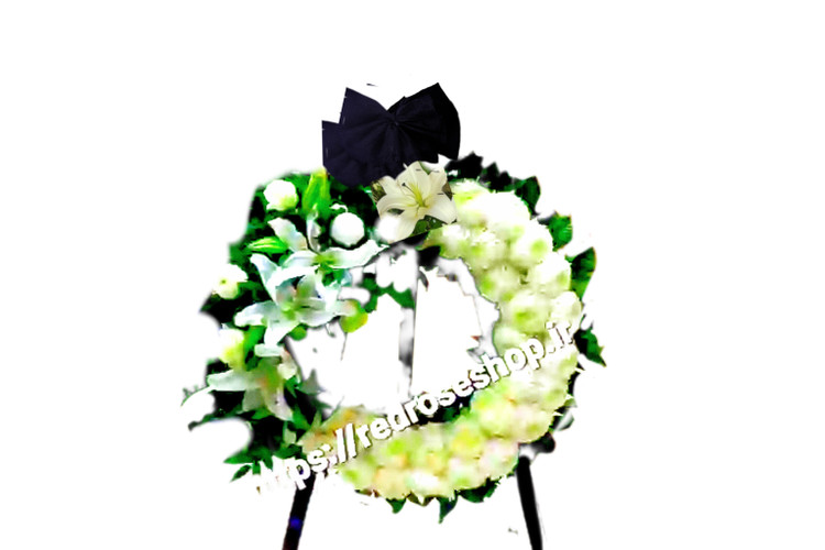تاج گل گرد حلقه ای سفید