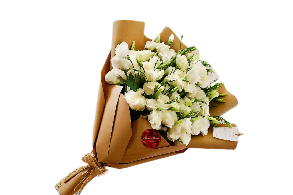 دسته گل لیسین توس سفید