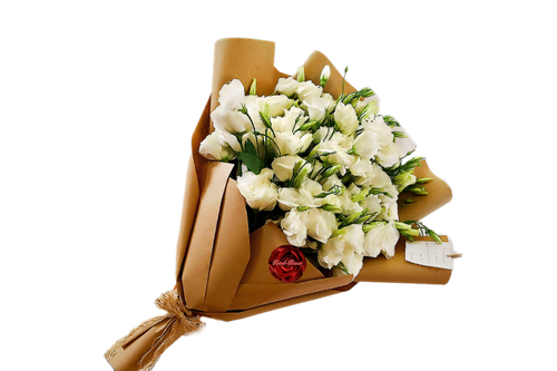 دسته گل لیسین توس سفید
