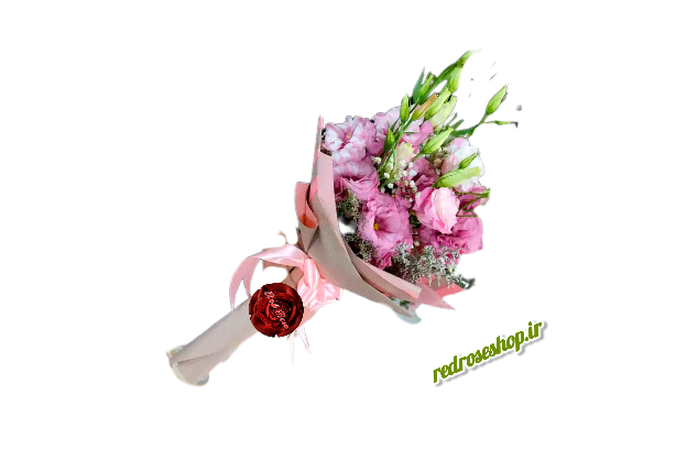 دسته گل تبریک لیسین توس مینیمال صورتی
