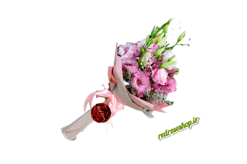 دسته گل تبریک لیسین توس مینیمال صورتی