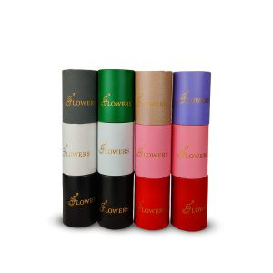 باکس/جعبه خالی گل استوانه پلاستیک روکش چرمی رنگبندی دار ۱۲تایی