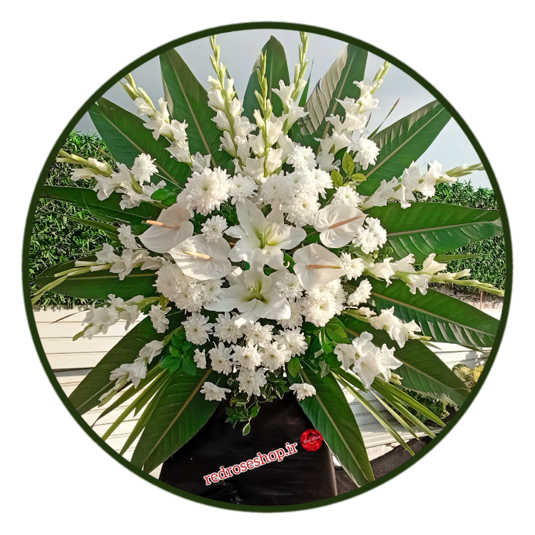 تاج-گل-یک-طبقه-اورینتال-آنتوریوم-گلایل-داوودی-سفید