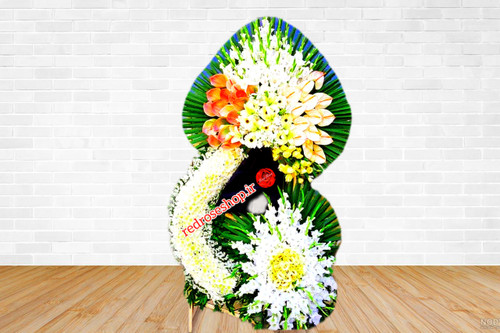 تاج-گل-ترحیم-دو-طبقه-انتوریوم-داوودی-گلایل