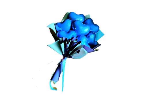 دسته-بوکت-بادکنک-قلب-هفت-عدد-آبی