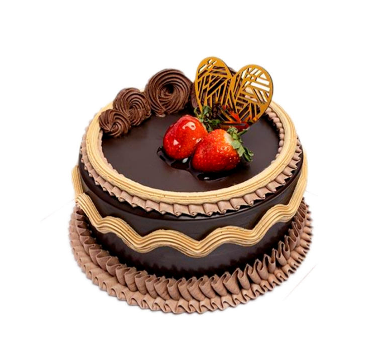 کیک -شکلاتی-تزیین-میوه-توت فرنگی