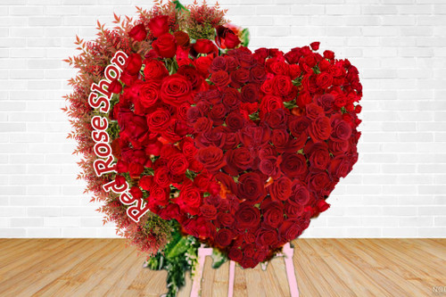 تاج گل قلبی رز قرمز عاشقانه